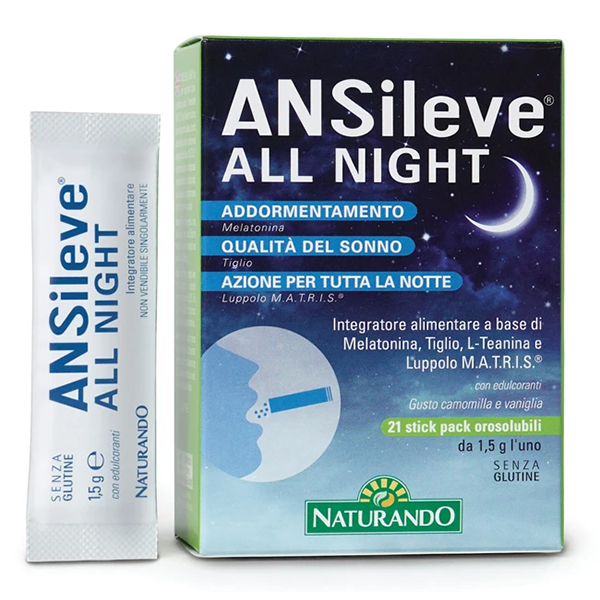 Farbene.shop | Ansileve All Night - Integratore per il Sonno - 21 Stick Pack Orosolubili