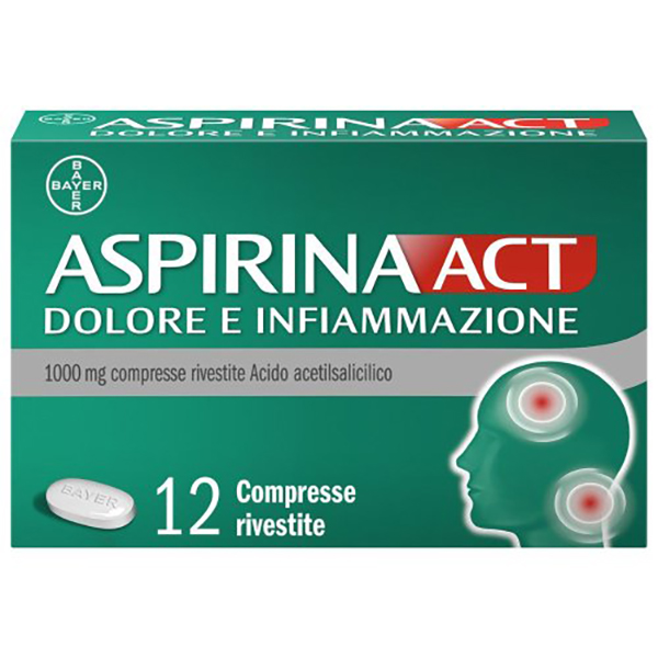 Farbene.shop | Aspirinaact Dolore e Infiammazione 1000 mg 12 Compresse