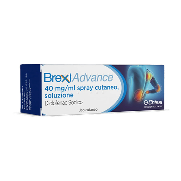 Farbene.shop | Chiesi BrexiAdvance Spray Cutaneo 40 mg/ml Diclofenac Sodico Antinfiammatorio per Uso Topico, 30ml