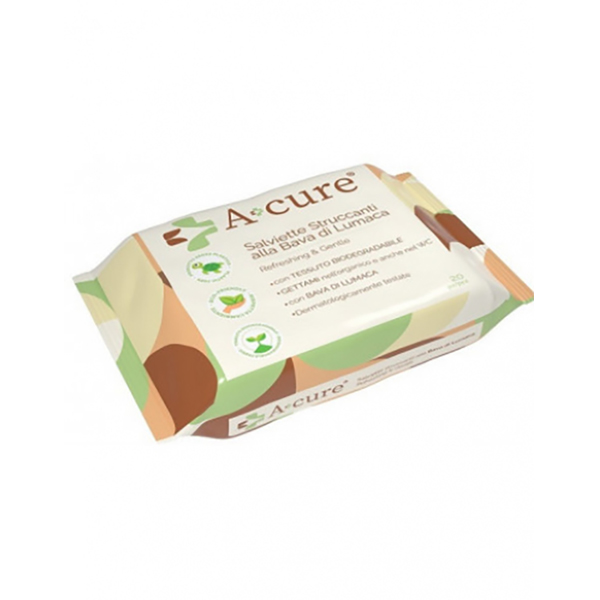 Farbene.shop | A+cure Struccante Bava Di Lumaca Pocket Maxi 20 Salviette Delicate e Idratanti