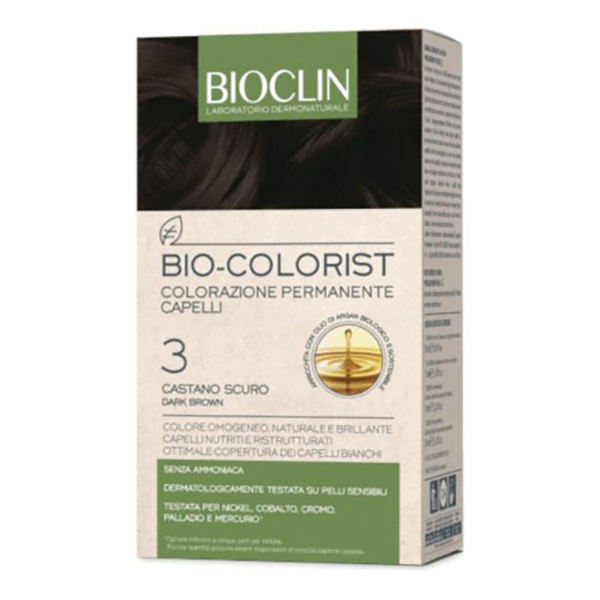 Farbene.shop | Bioclin Bio Colorist Colorazione Permanente 3 Castano Scuro