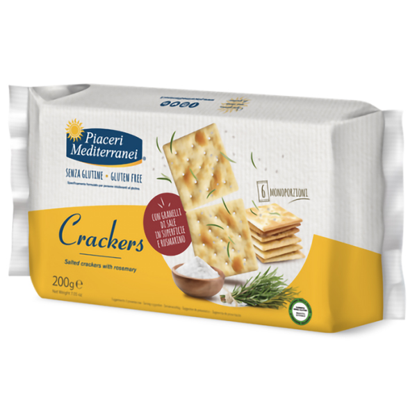 Farbene.shop | Piaceri Mediterranei Crackers con Sale e Rosmarino 200g - Gustosi Crackers per Pause Leggere