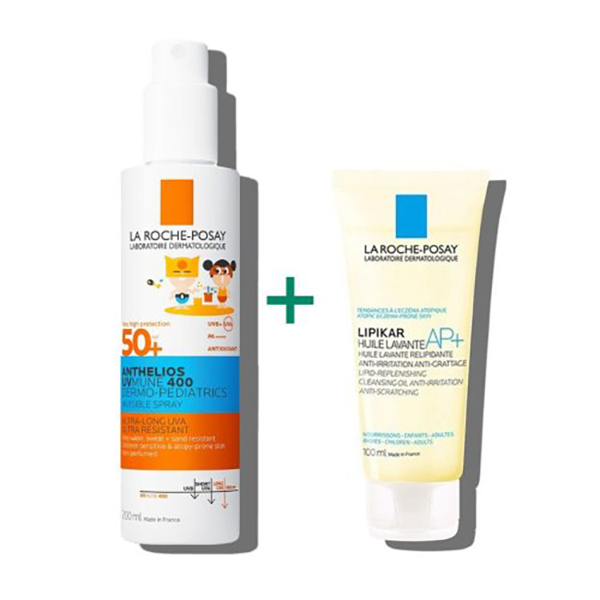 Farbene.shop | Anthelios Spray UVMune Bambini SPF50+ 200 ml + Omaggio Lipikar Olio Detergente 100 ml
