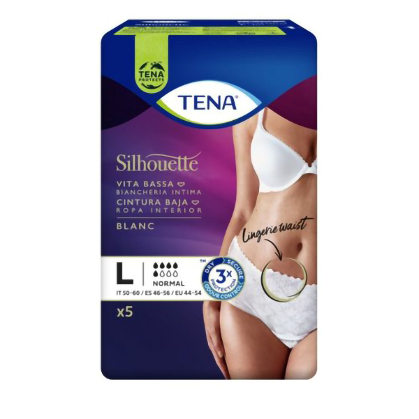 Farbene.shop | Tena Silhouette Blanc Taglia L 5 Pezzi