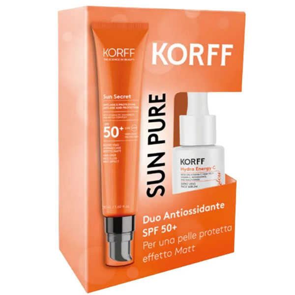 Farbene.shop | Korff Sun Pure con Fluido Viso Antimacchie + Siero Hydra Energy C