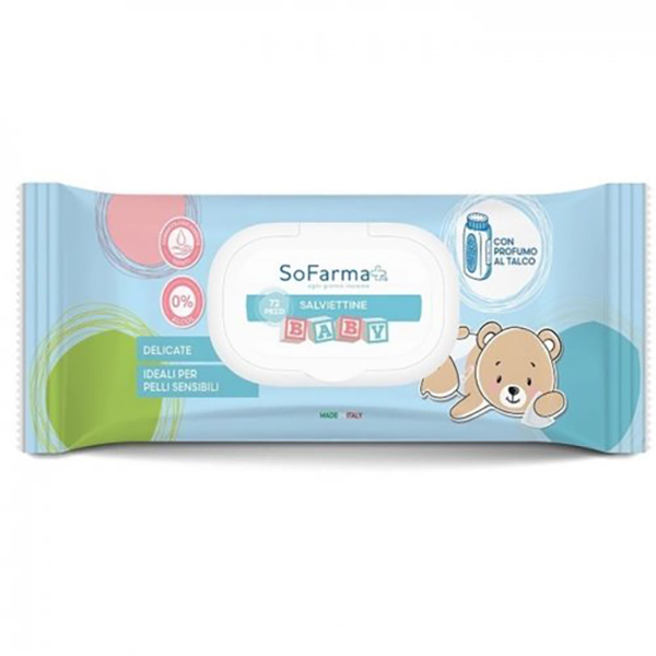 Farbene.shop | Salviettine Baby Talco 72 Pezzi