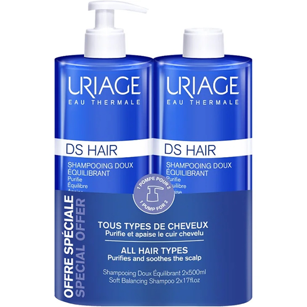 Farbene.shop | Uriage DS Hair Shampoo Delicato Riequilibrante Bipack 2 x 500 ml Promo