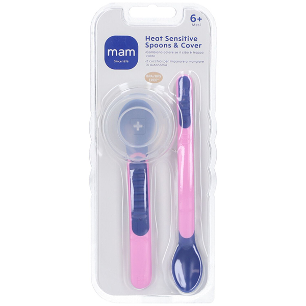 Farbene.shop | MaM Cucchiaino con Coperchio Posate per Bambini Colore Deep Pink