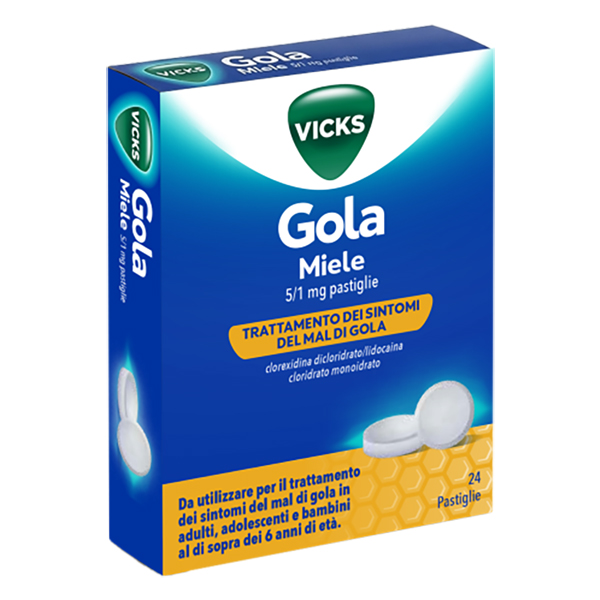 Farbene.shop | Vicks Gola 24 Pastiglie 5+1mg Gusto Miele