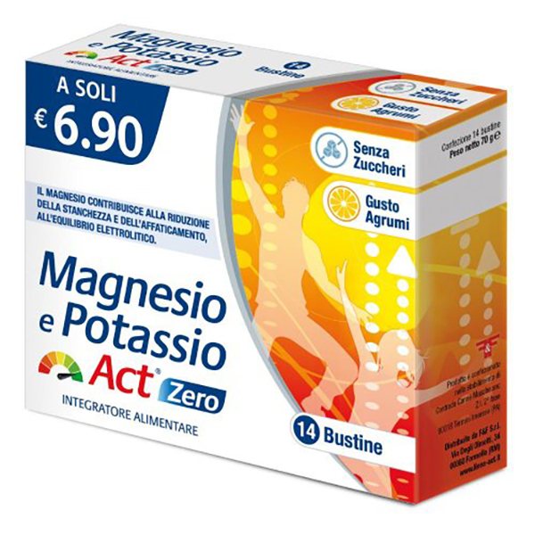 Farbene.shop | Magnesio Potassio Act Zero Zuccheri 14 bustine